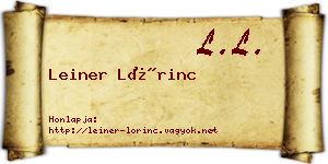 Leiner Lőrinc névjegykártya