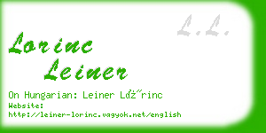 lorinc leiner business card
